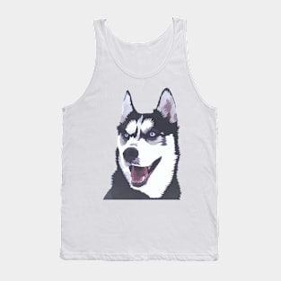 Siberian Husky Low Poly Digital Art Tank Top